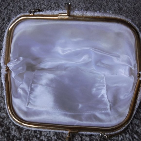 Vintage Sequin and Beaded Satin Evening Bag - Picture 3 of 5